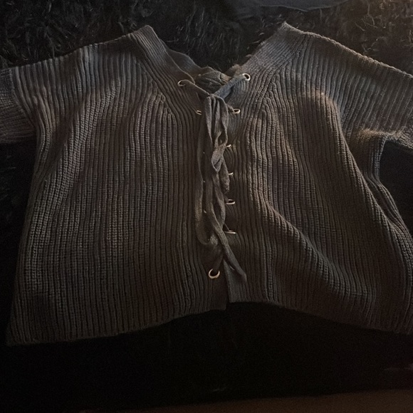 Grey cropped sweater - Picture 4 of 6